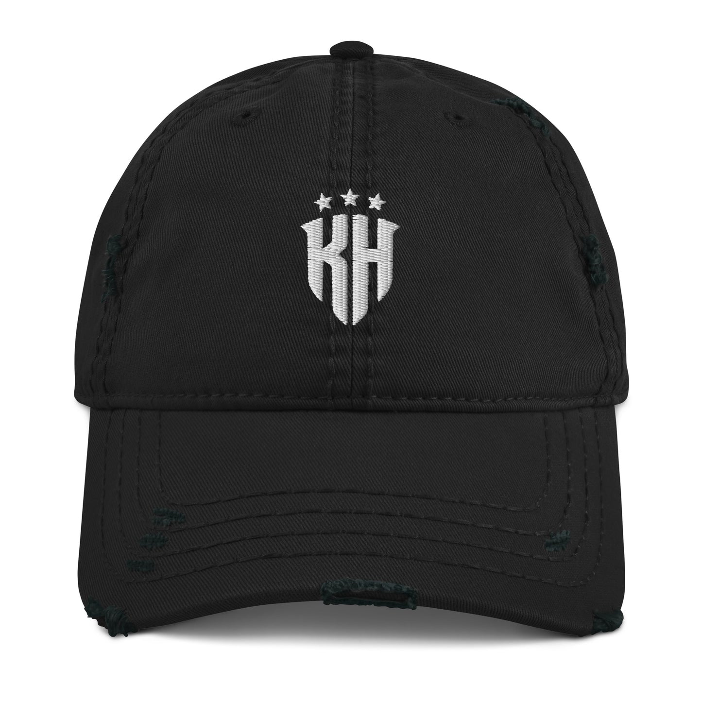 Embroidered Brand Logo Ripped Hat