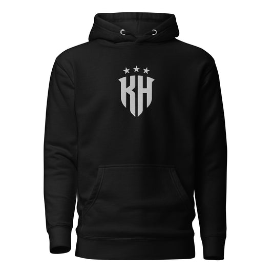 Embroidered Brand Logo Hoodie - Black