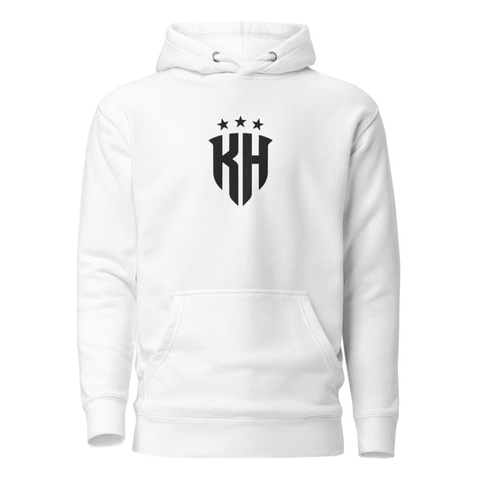 Embroidered Brand Logo Hoodie - White